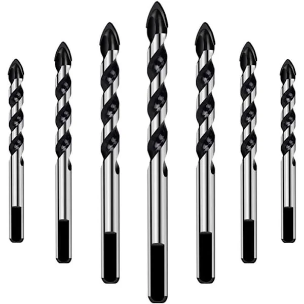 Sett med 7 bor for fliser, glass, betong, stein, murstein, keramikk og speil (3mm, 4mm, 5mm, 6mm, 8mm, 10mm, 12mm) - AIMOONSA