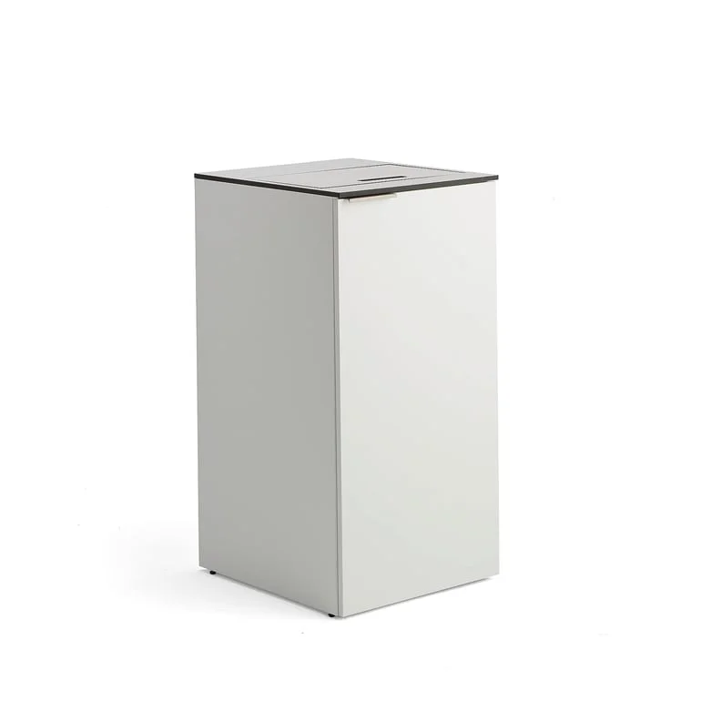 Källsorteringsskåp, vit, 1 st 90 L avfallsbehållare + 1 st 21 L plastback + 1 st 10 L plastback