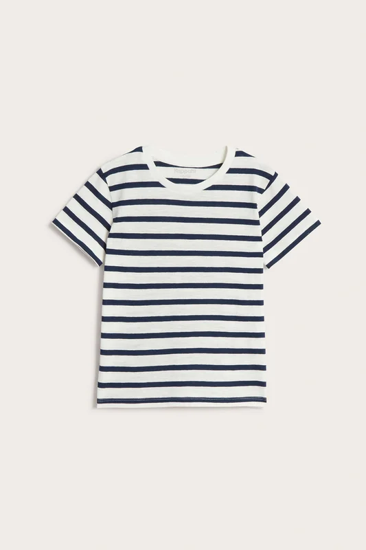 Kappahl | T-shirt w paski, z bawełny slub Ciemnoniebieski 98/104 | Dziecko