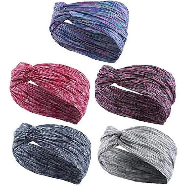 5 st Pannband Yoga Pannband Bred Sport Pannband Halkfritt