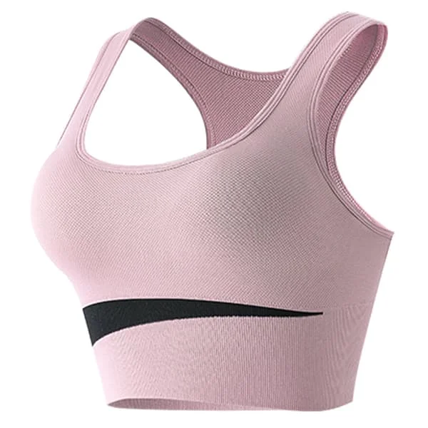 Urheiluliivit Nylon Hengittävä Ihoystävällinen U-muotoinen teräsrengas Vapaa Juoksu Kuntosali Urheiluliivit Naisille Pinkki M