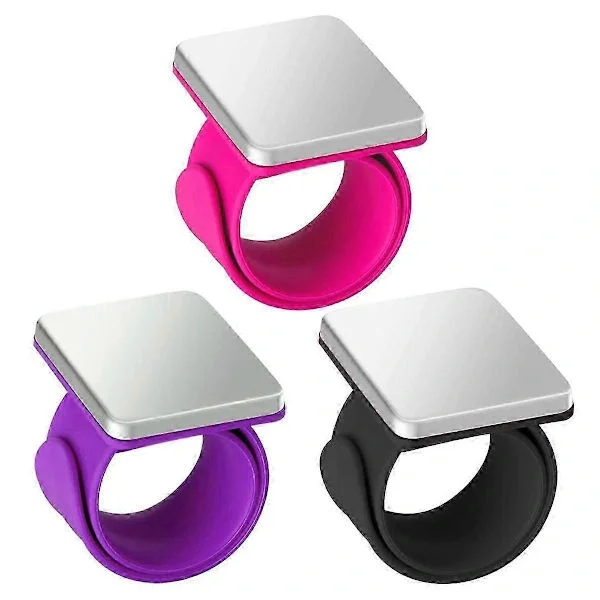 3 st magnetisk nåldyna handled, magnetisk synåldyna, magnetisk nålhållare armband för sömnad [DB] som visas