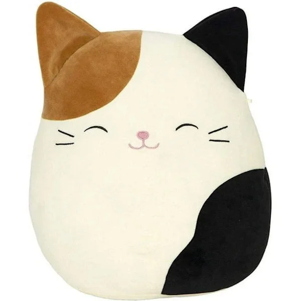 Squishmallows - 19 cm Cam Calico Cat - Mysig kramkompis för läggdags, resor och lek