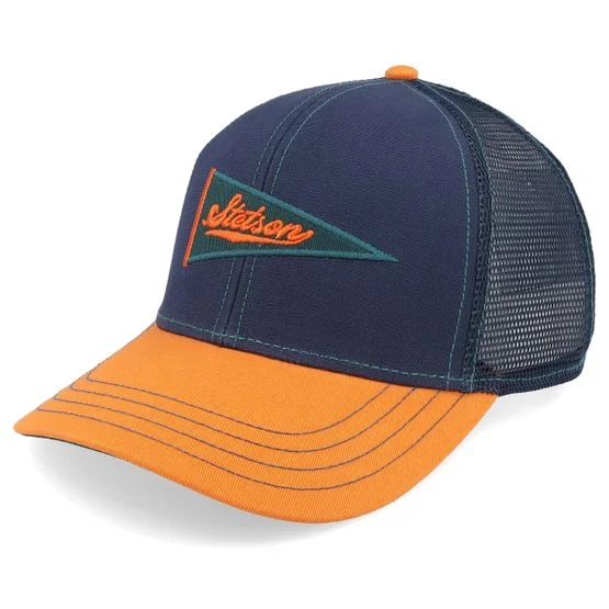 Stetson - Blå trucker Caps - Baseball Cap Flag Red Navy/Orange Trucker @ Hatstore