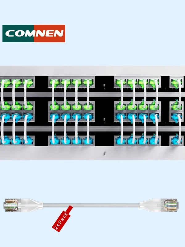 AliExpress - COMNEN 24er-Pack Ethernet-Beleuchtungs-Patchkabel, flexibel, schlank, Cat6a 10G POE LAN-Kabel für Switch Ps5 Router Xbox Computer