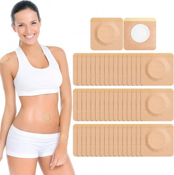 50 stk. Castor Oil Pack Wrap, selvklæbende bomulds Castor Oil Patches, engangs Castor Oil Pads til navle, mave, talje, nakke, arm, ben, bryst, knæ