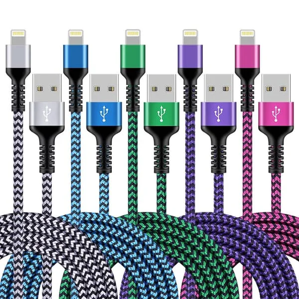iPhone Laddare, 5-pack 1,8M iPhone Laddningskabel Snabbladdningssladd Kompatibel med iPhone 14 13 12 11 Pro Max XS XR X 8 7 6 Plus 5 SE