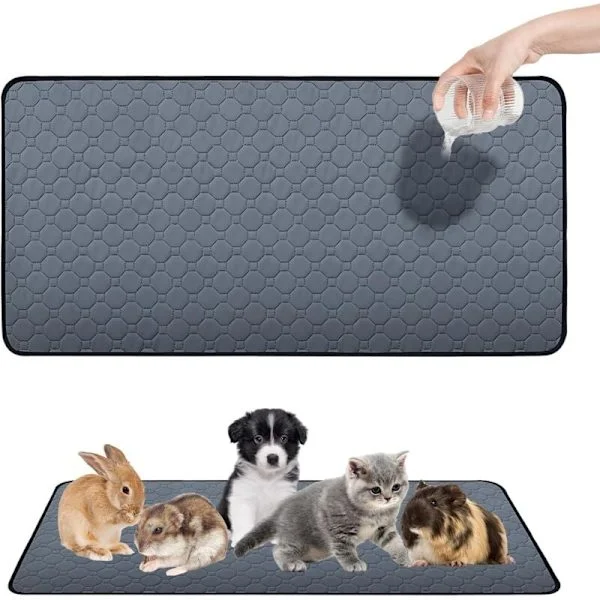 Marsvine Tisseunderlag: 120 x 60 cm - Vaskbart - Absorberende - Marsvine Tisseunderlag - Skridsikker Måtte til Kaniner, Hamstere, Hvalpe og Små Dyr