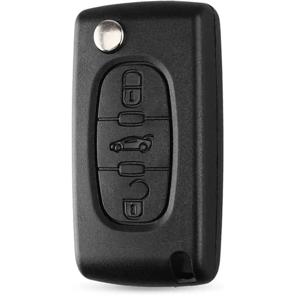 2st Nyckelskal CE0536 Kompatibel för Peugeot Partner 107 207 307 407 208 308, Citroen C2 C3 C4 C5 Berlingo Picasso, Peugeot Partner Nyckelfodral, 