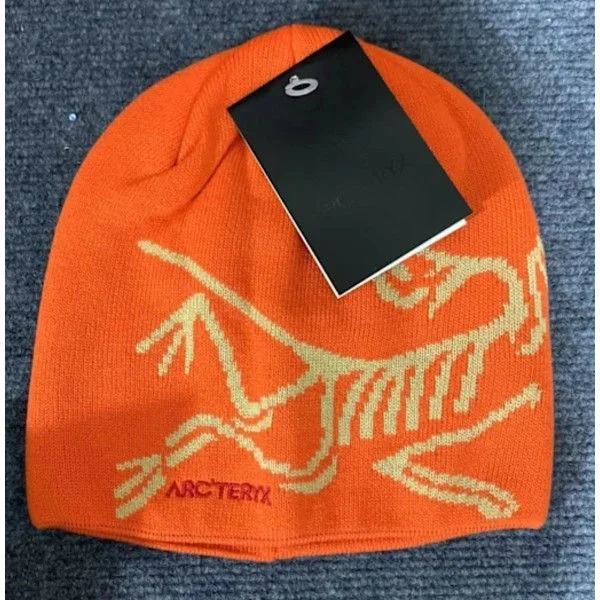 ARC'TERYX Vintermössa för män, avslappnad varm skidmössa, mjuk termisk stickad mössa för kallt väder Orange orange färg