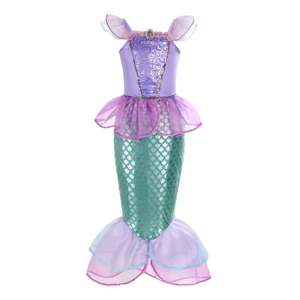 Halloween Havfrue Barnekjole Havfrue Prinsessekjole Ariel Jenter Kjole - Lilla Purple{ROG}
