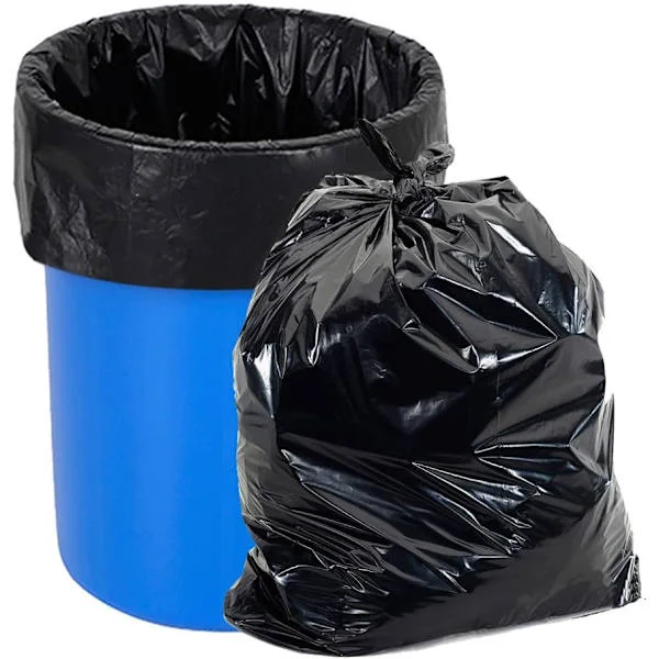 Søppelkasse 125 liter Glidende slips høy søppelbøtte, Ultraresistent søppelsekk, Svart søppelsekk Selektiv sortering Søppel søppelsekker (80x100cm, 50