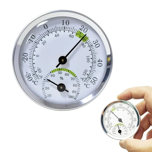 Hygrometer Termometer, Innendørs og Utendørs Termometer, Fuktighetssensor, Innendørs Hygrometer, Analog Hygrometer, Hygrometer Termometer, Batterifri,