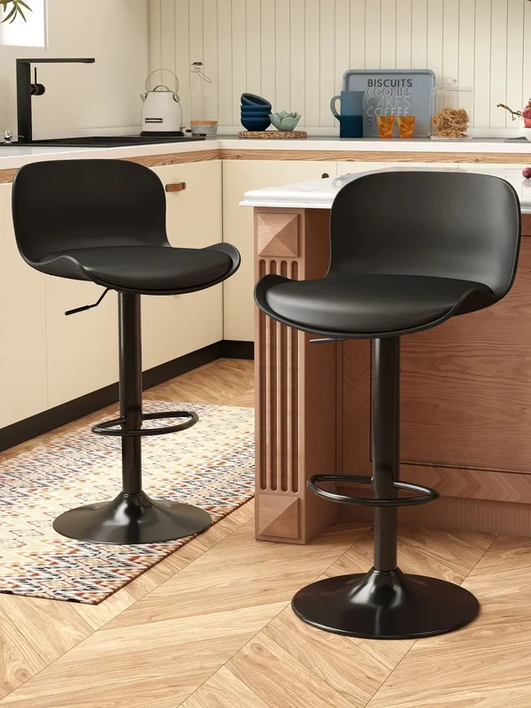 AliExpress - Barhocker, 360 ° Drehstuhl, höhenverstellbar, Barhocker mit Rückenlehne und Fußstütze, Kunstleder 120kg