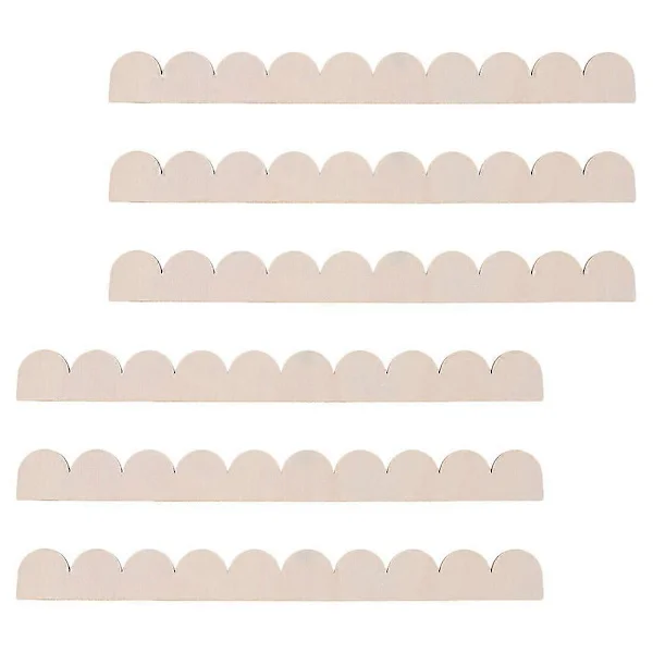 Træudskæringer til skabe, gør-det-selv dekoration, unikt bølgeformet design, hylder 40.00X4.00X0.30CM Beige 6 stk.