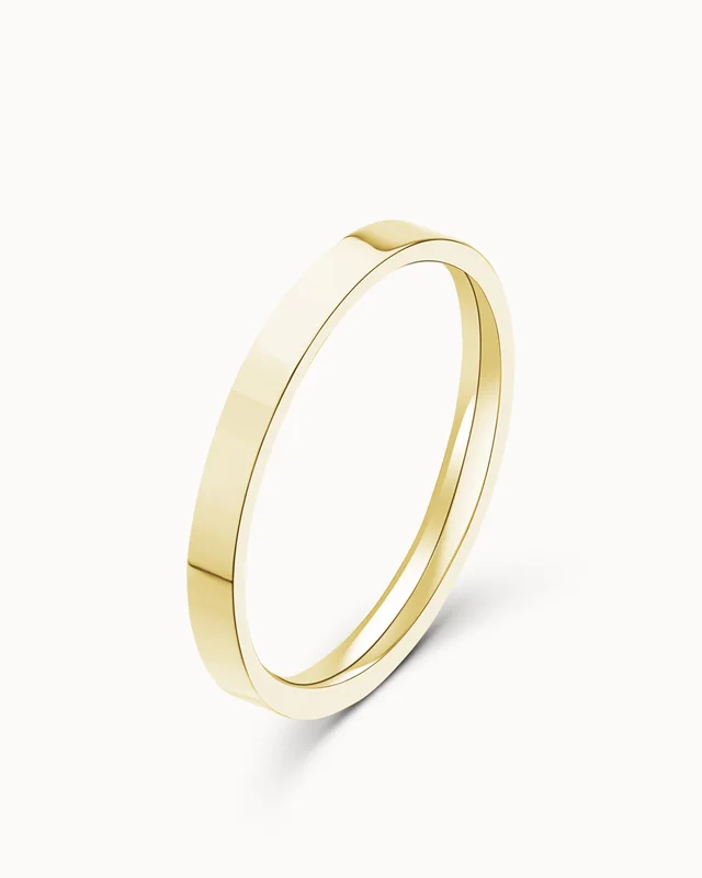 Slät Ring Dam Millie 18K Gulguld 3mm - Förlovningsringar & Vigselringar hos Vanbruun