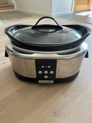 Crock-Pot slowcooker i rostfritt stål, med digital timer