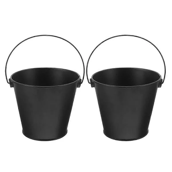 2 st Metall Grill Dropp Fett Hink Barbecue Fett Hink Olje Hink Fettbehållare