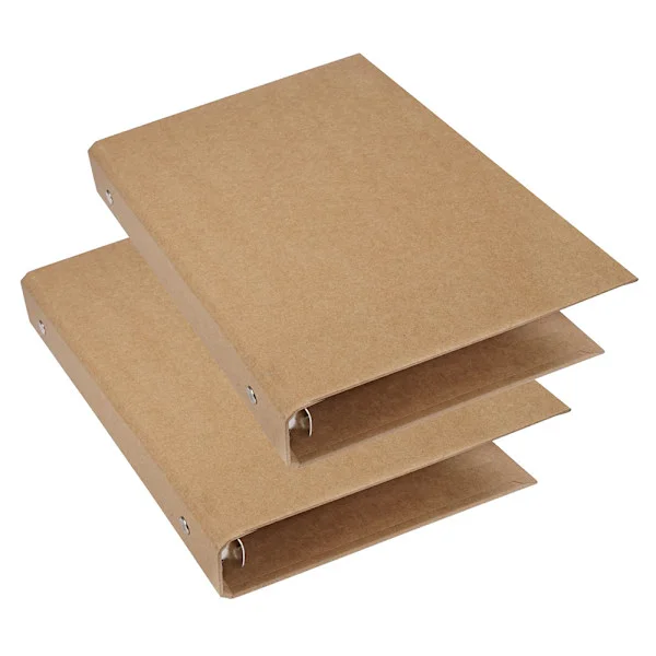 Pakke med 2 ringbind A5 ringbind genopfyldelig kraftpapir omslag 6 huller ringbind notesbog ringbind kraftpapir med 6 ringe skrivebog dagbog