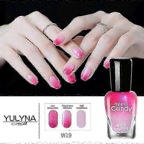 【YD】Termokromisk Gel Neglelak Sommer Temperatur Skinnende Farveskiftende Serie Semi Permanent Soak Off UV Neglelak Lim