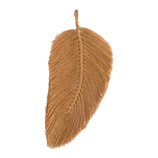 Makrame väggdekoration blad fjäder boho inredning bomullssnöre nordisk stil vävning leksak barnrum tofsar inredning hem