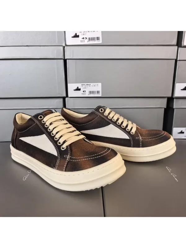 AliExpress - Chaussures décontractées pour hommes, baskets basses en toile noires et marron, baskets de luxe en cuir de vachette de haute qualité, 