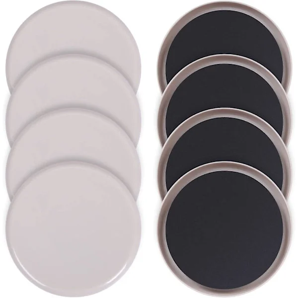 Furniture Glides 8-pack - 5 " Reusable Glides for Moving Heavy Furniture and Protecting Floors or Carpets (Round, Beige)