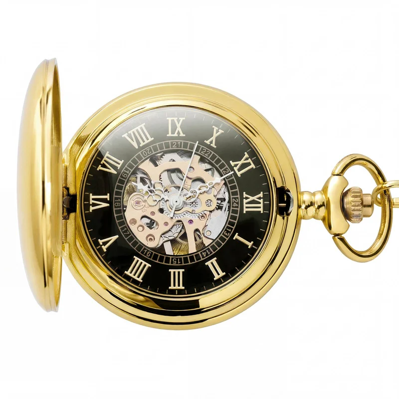 Orologio da taschino con coperchio color oro per uomini - Orologi da tasca