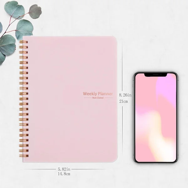 Weekly Planner, Undated A5 Planner, Daily Planner To Do List Diary, Weekly Goals Planner with Habit Tracker 52 Weeks Planning blue