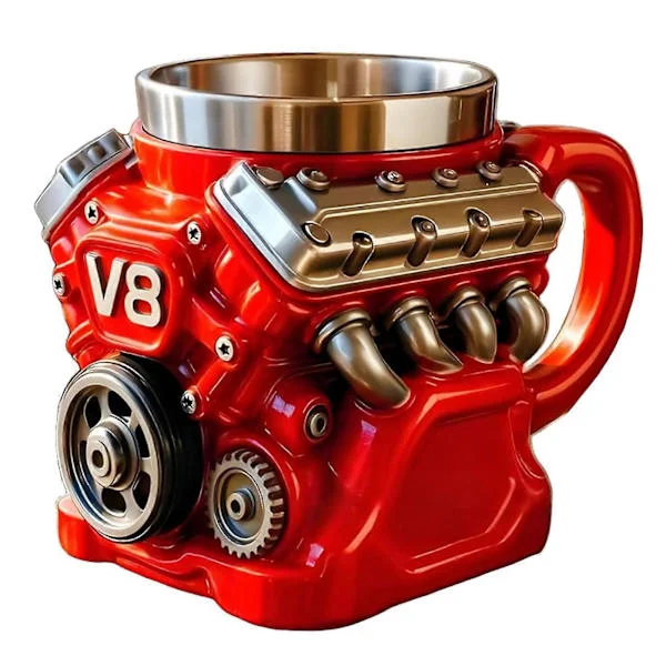 15oz Retro Motor Kopp Stor Kapasitet Drikkekopp Gave til Kaffeelskere