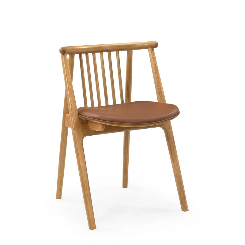Spire spisebordsstol, Cognac læder - 53x55.0x77.0 - Stole