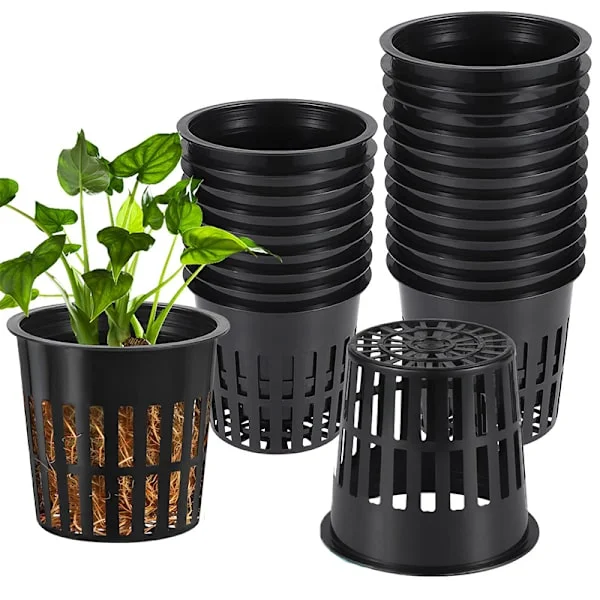 40 stk. Hydroponiske kurver i plast, gjenbrukbare hydroponiske plantepotter, kurver for vannplanter til aeroponiske hydroponiske systemer, 