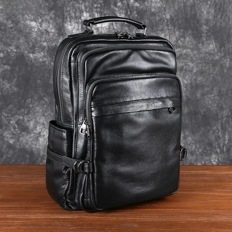 AliExpress - Sac à dos en cuir de vachette Baotou double initié pour hommes, sac d'ordinateur d'affaires, cartable de voyage tout assressenti, loisirs