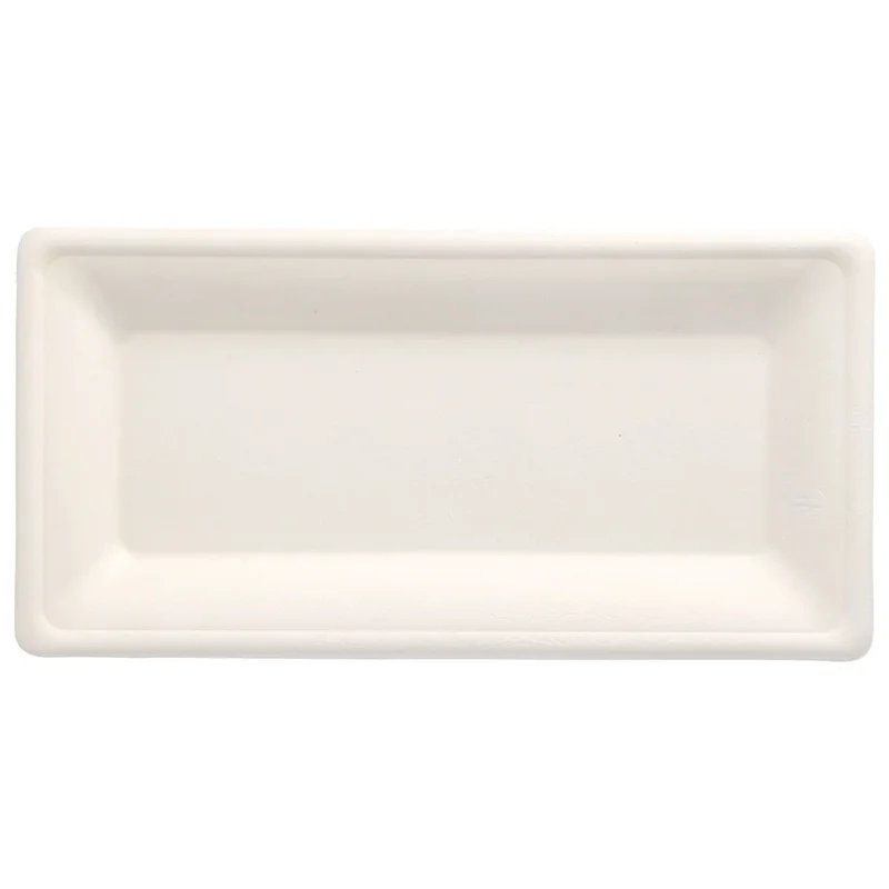 Rektangulära Engångstallrikar Sockerrör 26 cm 50-pack