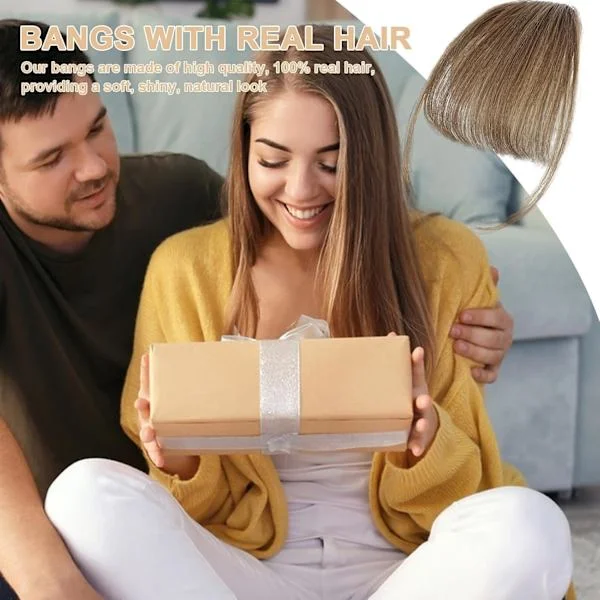 Clip-in pandehår, ægte hår extensions, franske pandehår - stilfulde og naturlige clip-on pandehår | Høj kvalitet hår extensions til kvinder og piger