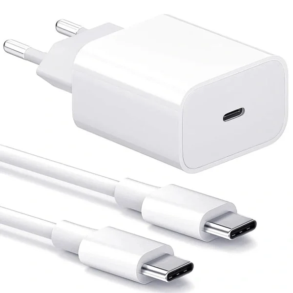 Charger for Samsung - 20W USB-C Fast Charger - Adapter+Cable 2m White 1-Pack Samsung 20W 1-Pack Samsung 20W