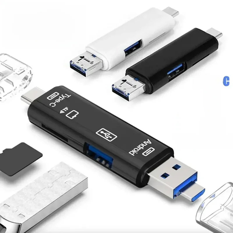 AliExpress - Nieuwe 5-in-1 multifunctionele USB 2.0 Type C USB Micro USB SD TF-geheugenkaartlezer voor Android Computer Dock OTG Type C-adapter