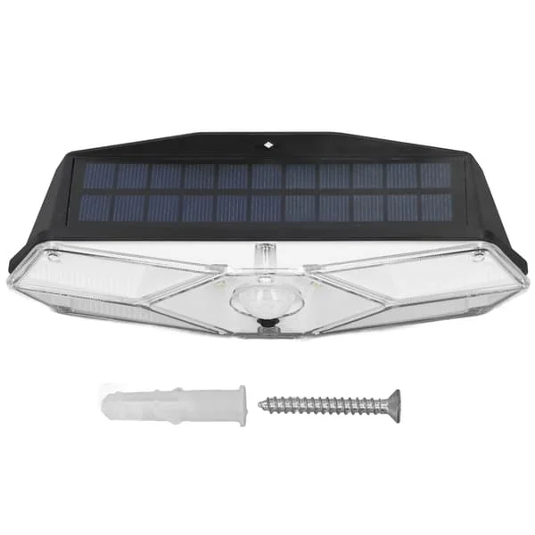 Outdoor 104LED Solar Light ABS 1800mah White Light Wall Mounted 3 Lighting Modes 120 Degree Angle for Garage Courtyard Porch Garden