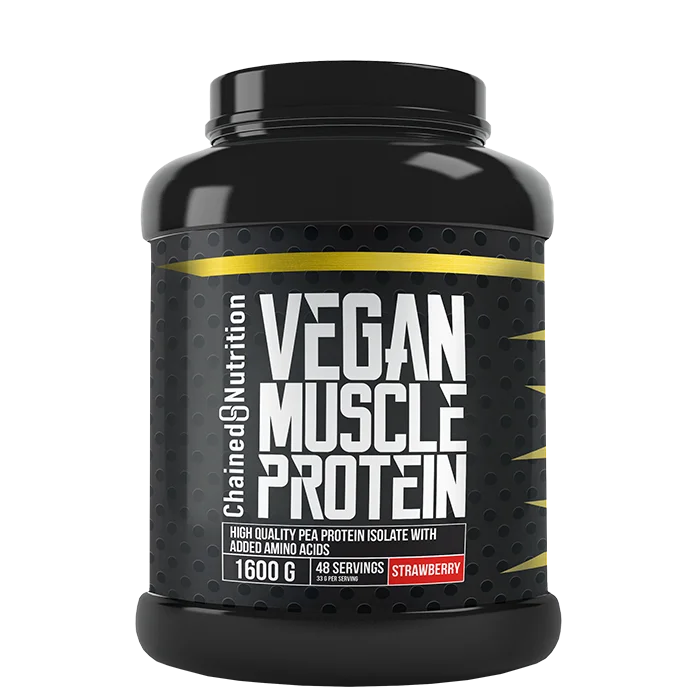 Laktosefri Proteinpulver Chained Nutrition Vegansk muskelprotein 1600 g, Strawberry - Bodyman.dk