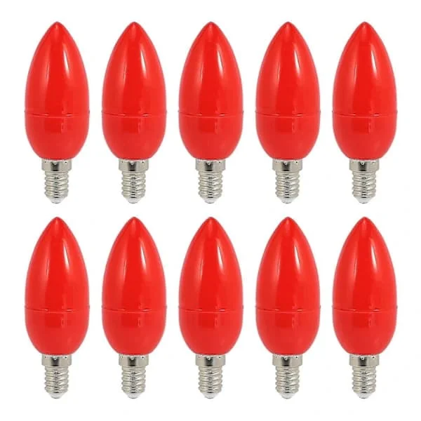 10x LED Ljus Röd Lyckolampa Magisk Lampa Energisparande Lampa, E14[co]
