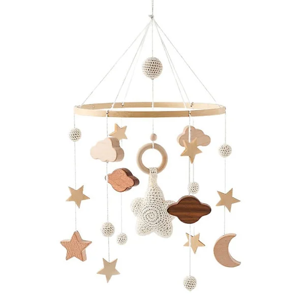 Mobil baby-vugge til babyshower-gaver, babyvugger, lofthængt regnbue-stjerneform (DPD) (FMY)