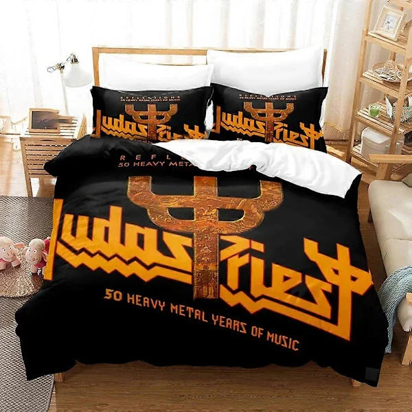 a2479 Sengetøy Judas Priest Sengetøy Gutter Jenter Dynetrekk Putetrekk Seng Barn Voksen Mote Hjem Tekstil 3-delt Sengetøy (1 Dyne