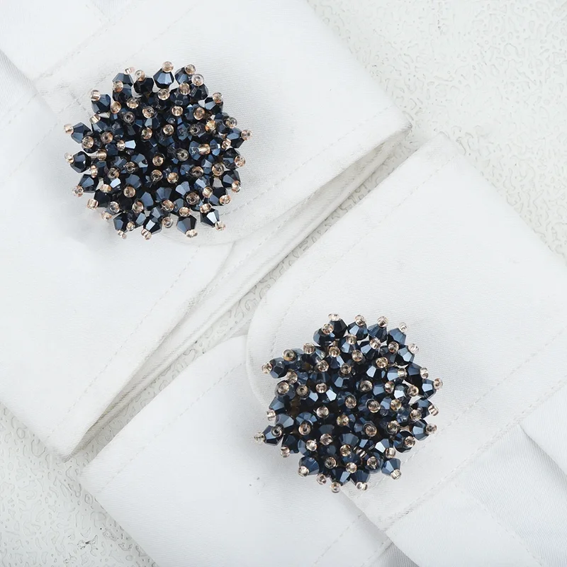 AliExpress - ICEYY 2PCS Elegant Big Crystal Flower Button Covers Set Womens Shirt Cufflinks for Tux Shirt