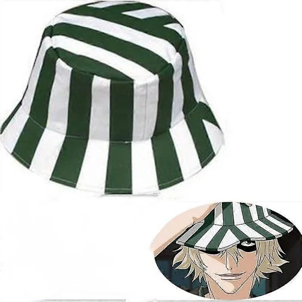 Hot tilbud til lav pris! Anime Bleach Urahara Kisuke Cosplay Hat Cap Dome Grøn og Hvid Stribet Sommer Cool Hat Vandmelon Hat-Glad