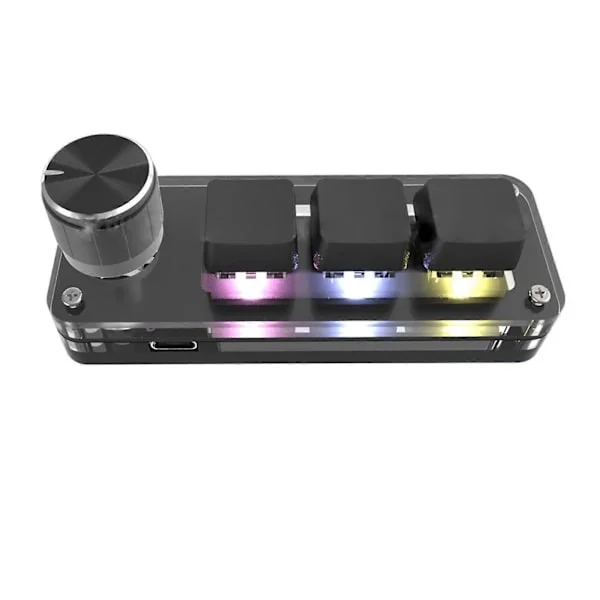 3 Tangenter Vred RGB Gaming Tangentbord Programmeringsknappsats Mini Mekaniskt Tangentbord Anpassat Tangentbord makro K
