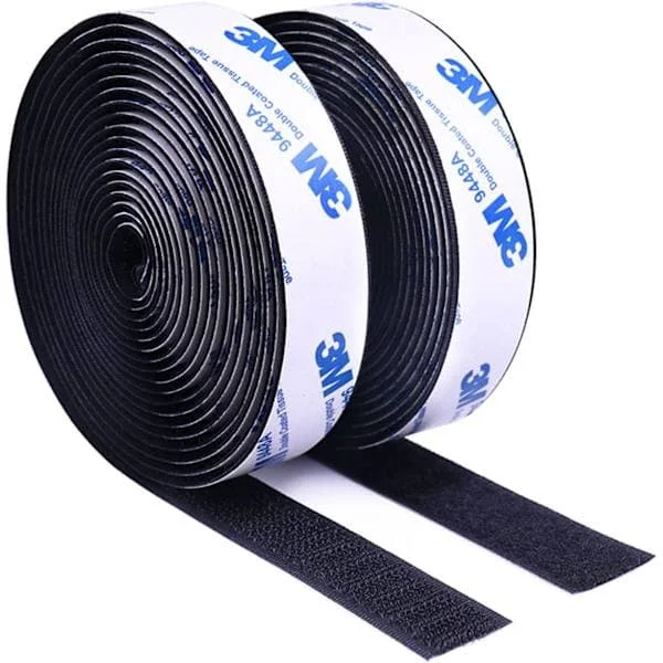 3M Självhäftande Kardborreband, Kraftig Kardborreband Monteringsband Fästband - 2CM * 3M