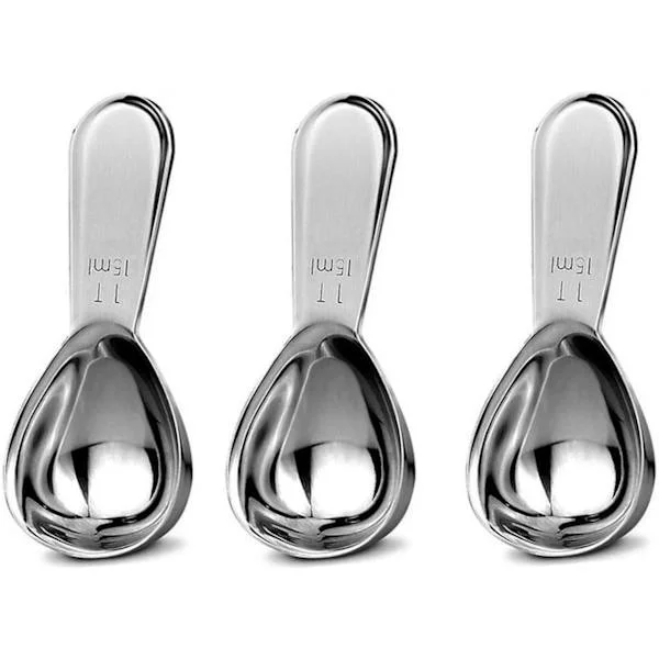Coffee Scoop Set, Stainless Steel Coffee Spoons Short Handles, Tablespoon Measuring Spoon Set Suitable for Coffee, Loose Tea (15ml 3 pcs)