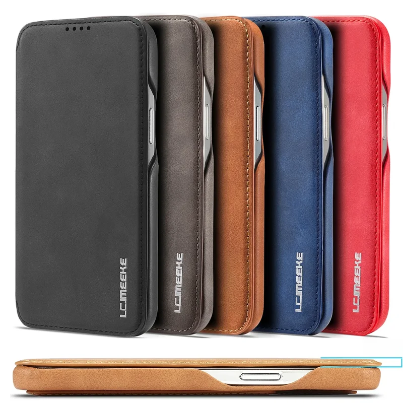 AliExpress - Leder Flip Wallet Phone Cover für iPhone 17 16 Pro Max Air 14 15 13 12 Mini 11 Pro XS Max XR 8 7 Plus SE Kartenfächer Büchertasche