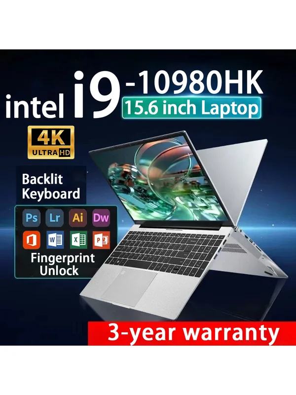AliExpress - Nieuwe laptop Intel Core i9 10980HK 4K HD scherm Windows 11 Pro 16GB RAM 512GB 1TB SSD Draagbare slanke 15,6 inch laptop Kantoor pc Gamer