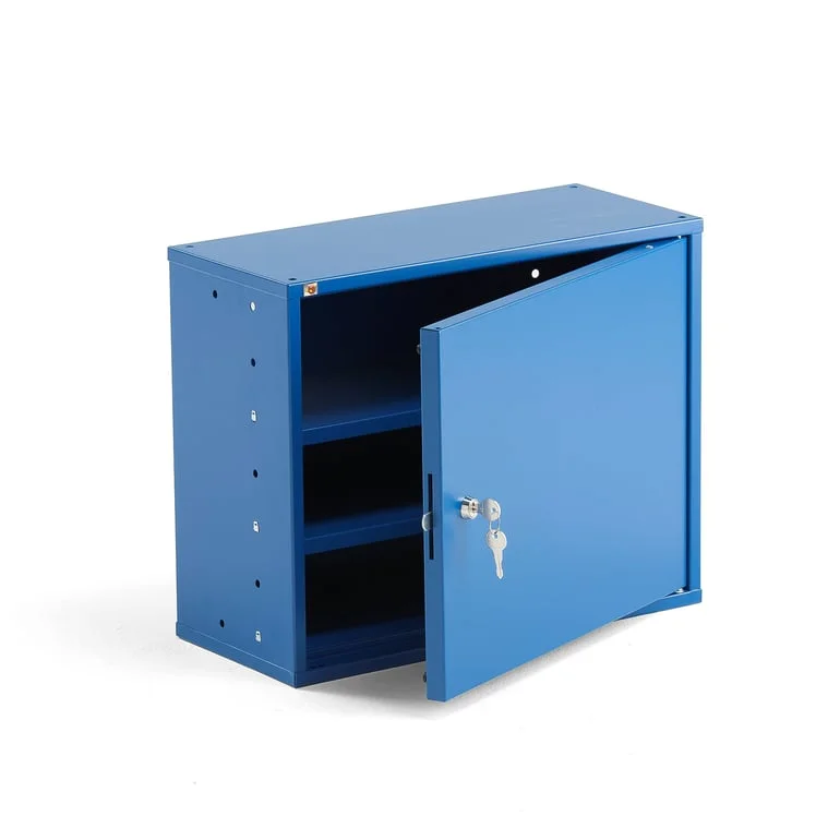 Småfackskåp SERVE, med 2 hyllplan, 380x470x205 mm, blå